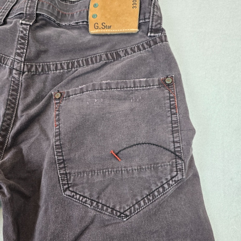G-Star Raw Denim Jeans Men's 30x32 Gray Distressed Button Fly Straight Leg Pants - Picture 4 of 13